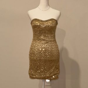 Beautiful Sequin Mini Strapless Dress Rhinestone 😍